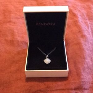 Pandora Pure Radiance White Quartz Pendant with Sterling Silver Chain